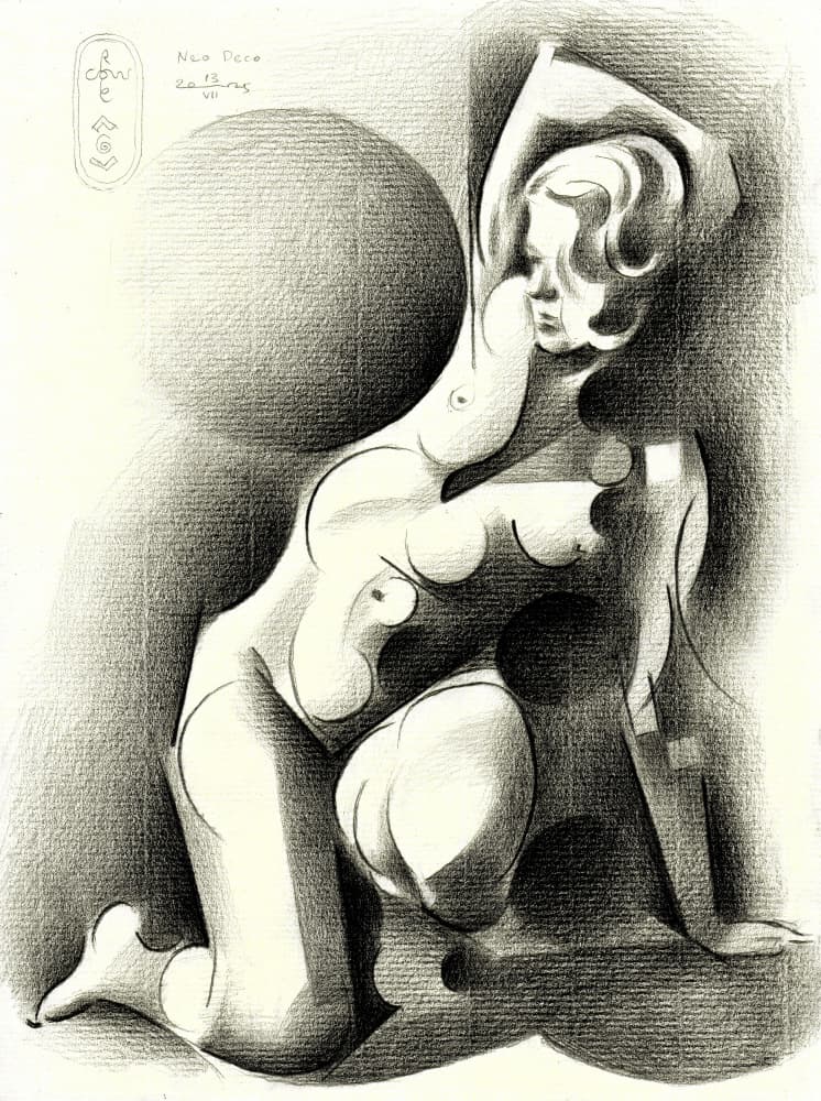 Elegant Stylized Woman by Corné Akkers — canvas wall art