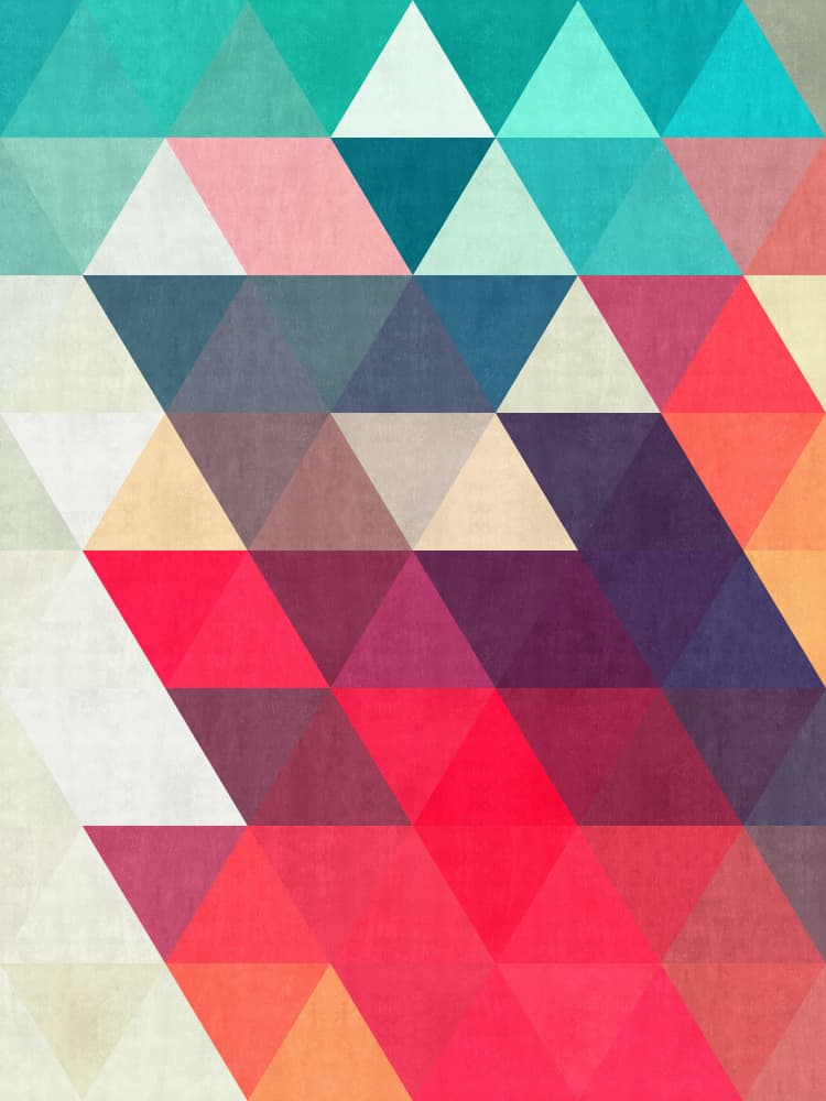 Colorful Geometric Triangles by Vitor Costa — canvas wall art