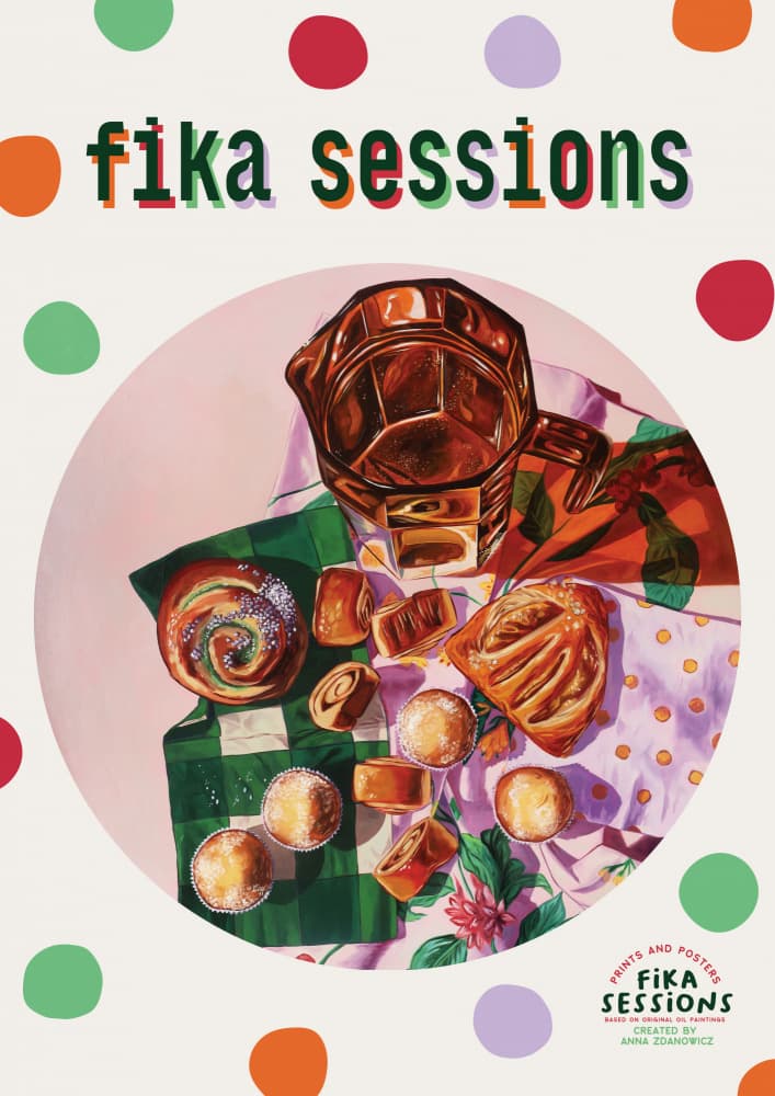 Fika Pastry Spread by Anna Zdanowicz — canvas wall art