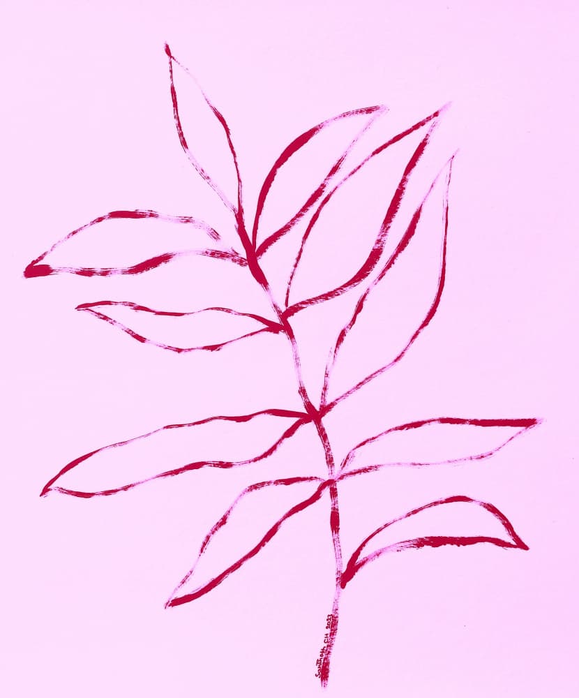 Modern Pink Foliage by Santhosh ch — canvas wall art