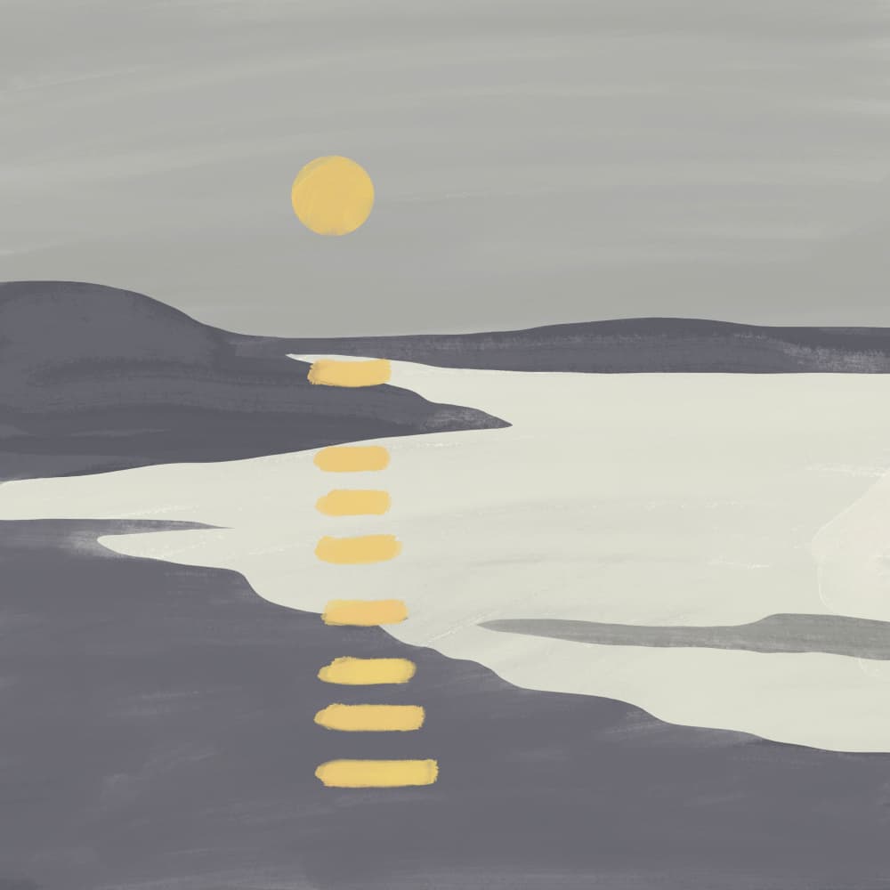 Golden Sun Reflection by Little Dean — canvas wall art