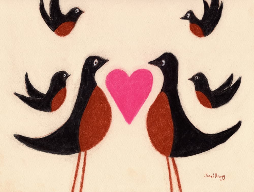 Love Birds Family by Janel Bragg — canvas wall art