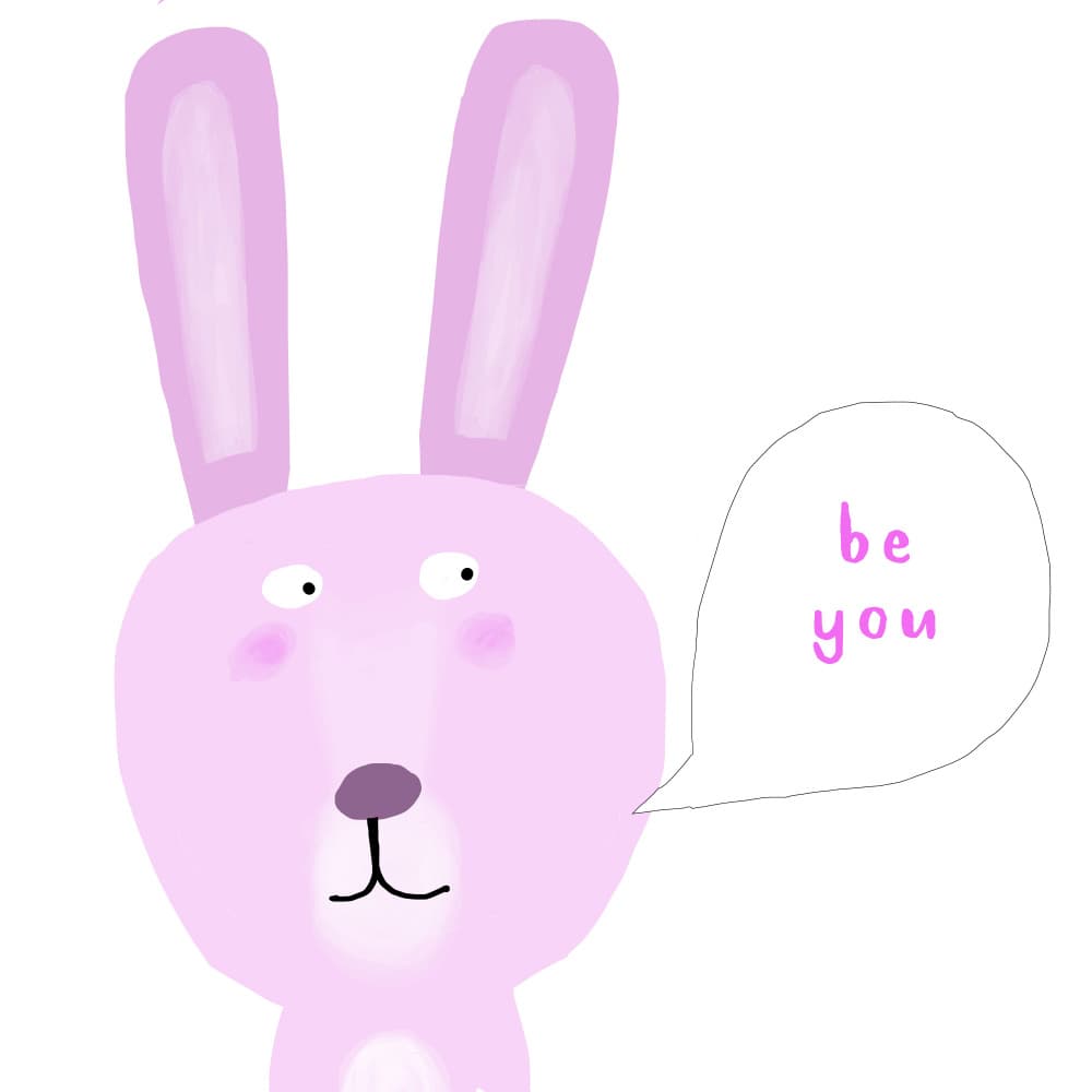 Pink Bunny Be You by Carla Daly — canvas wall art