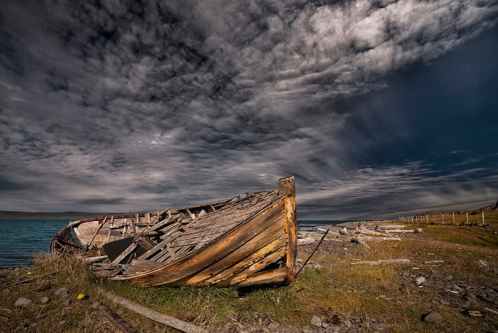 Abandoned Shore Boat by Þorsteinn H. Ingibergsson — canvas wall art