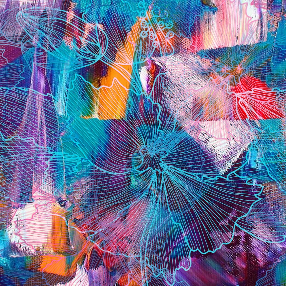 Vibrant Abstract Floral by Pelin Atilla — canvas wall art