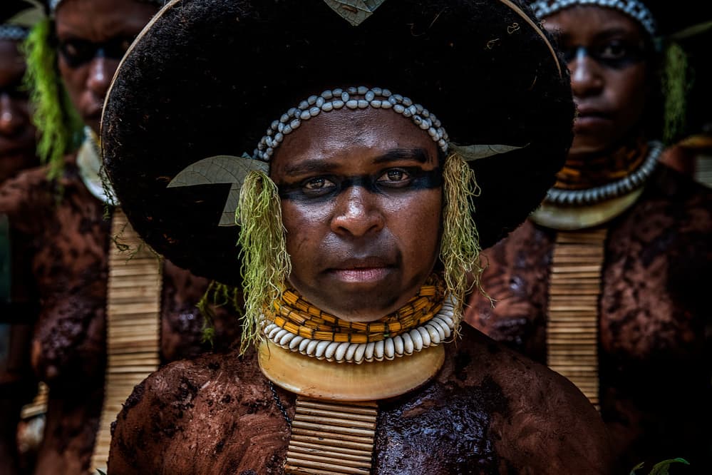 Tribal Adornment Portrait by Joxe Inazio Kuesta Garmendia — canvas wall art