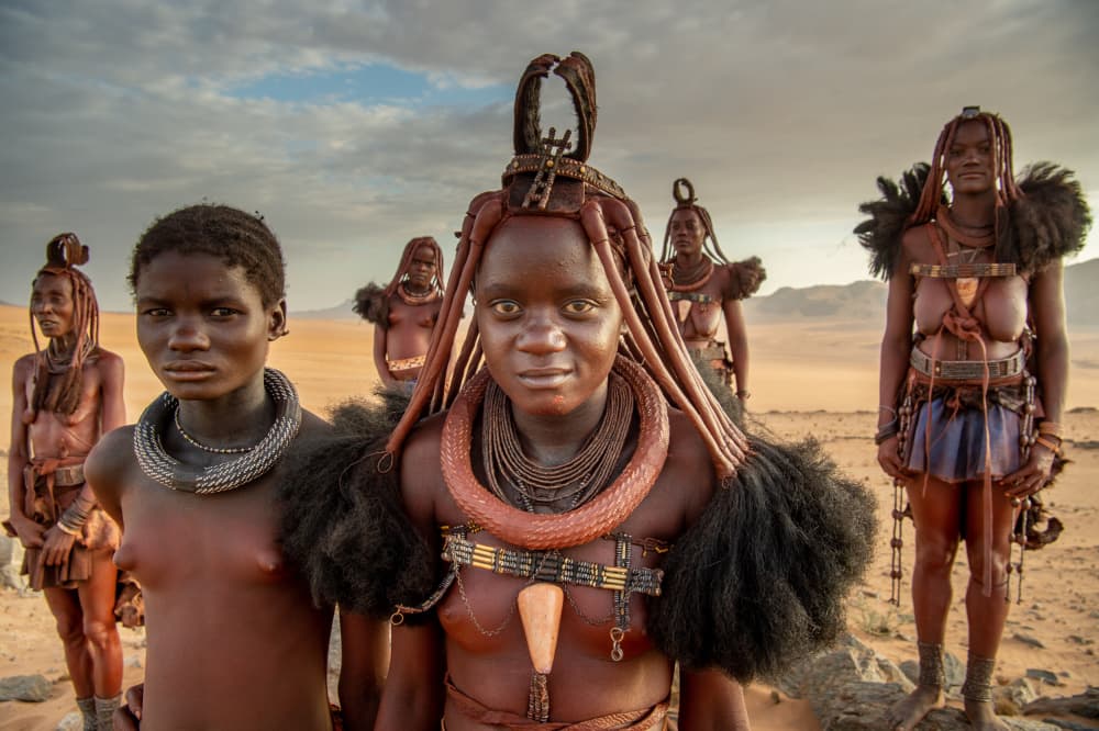 Himba Women in Desert by Rudy Mareel — canvas wall art