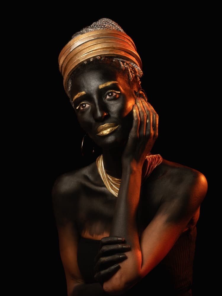 Regal Gold Woman by Svetlana Kirzh — canvas wall art