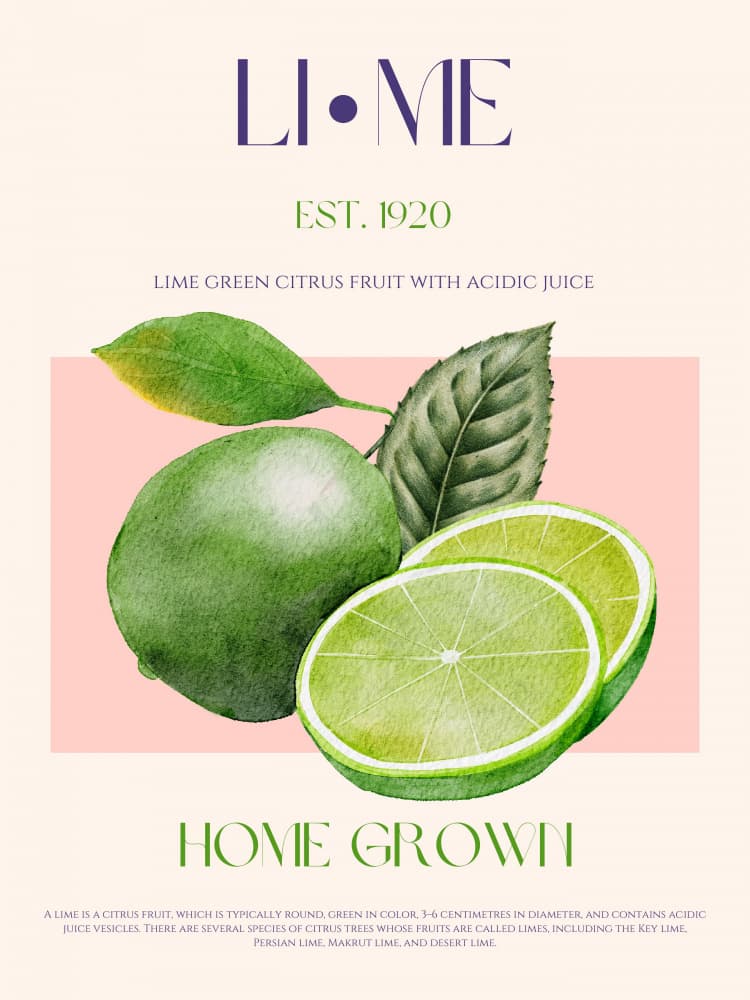Vibrant Lime Illustration by Nazma Khokhar — canvas wall art