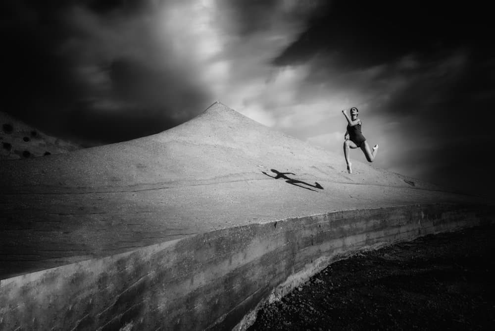 Dancer's Desert Leap by Dekel Abu — canvas wall art