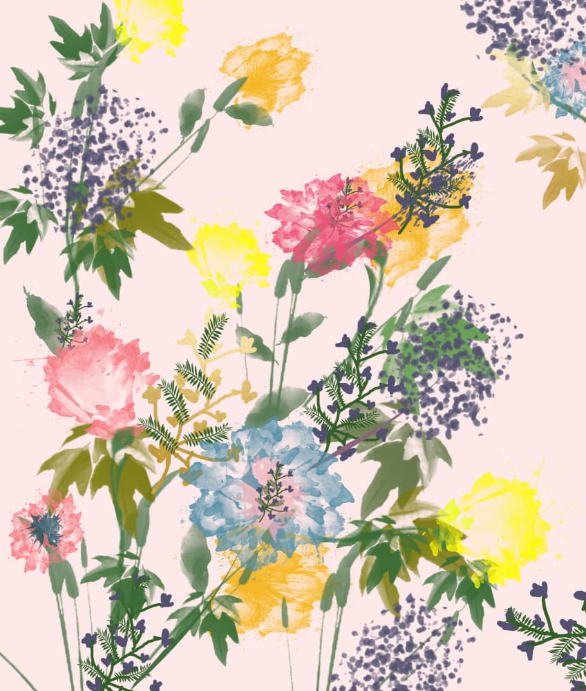 Colorful Watercolor Blooms by Uma Gokhale — canvas wall art