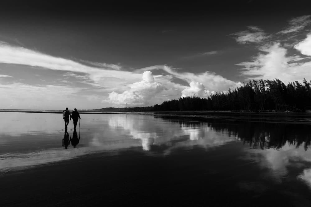 Serene Beach Walk by Md. Arifuzzaman — canvas wall art