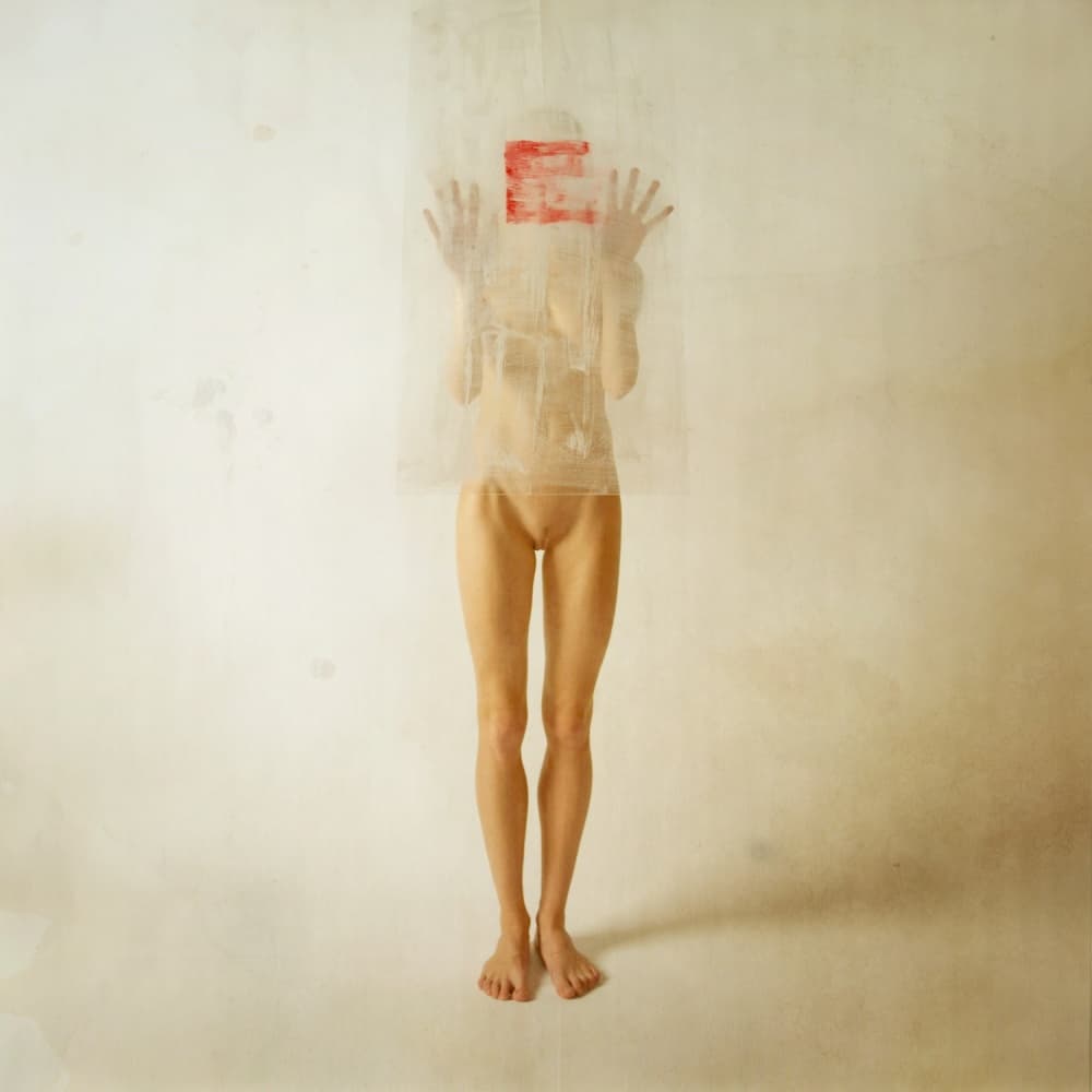 Red Blocked Nude by Yaroslav Vasiliev-Apostol — canvas wall art
