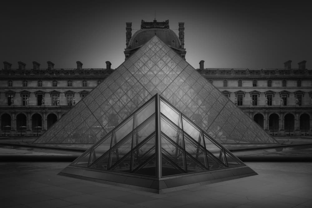 Iconic Paris Pyramid by Jorge Ruiz Dueso — canvas wall art