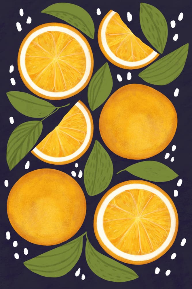 Fresh Orange Pattern by EMELIEmaria — canvas wall art