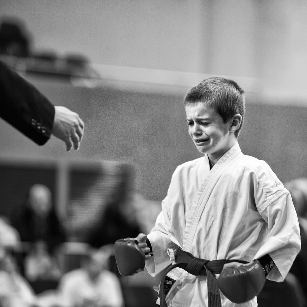 Crying Karate Boy by Marcel Rebro — canvas wall art