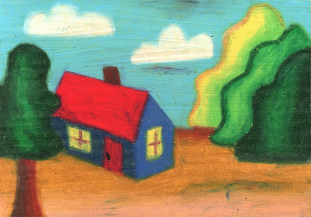 Colorful Country Home by Kulik — canvas wall art