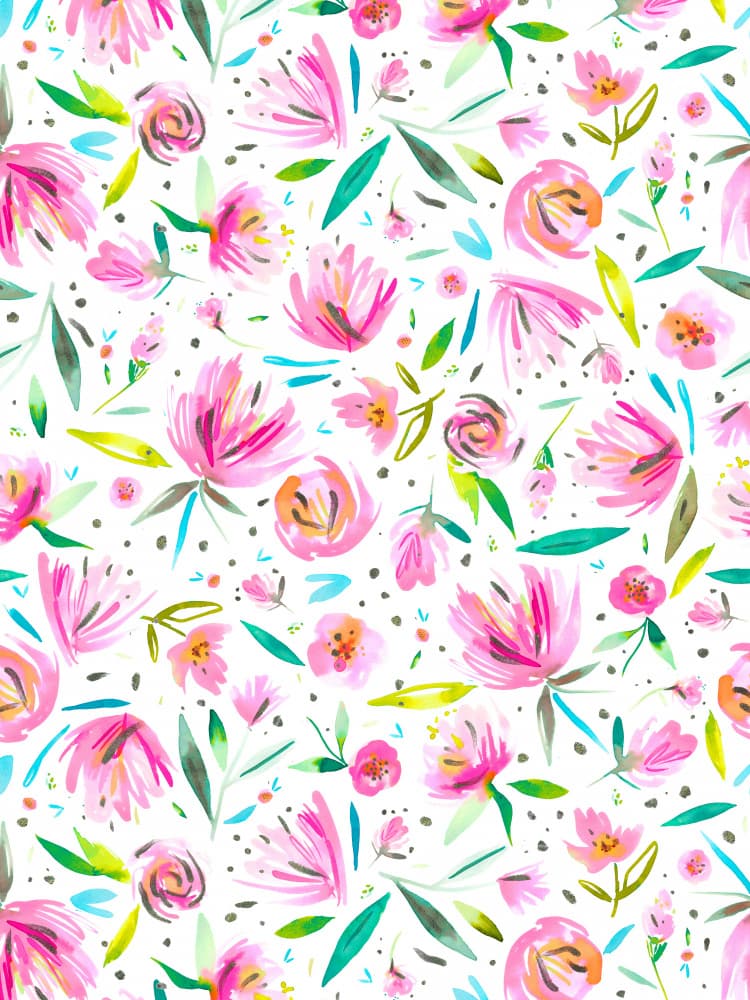 Vibrant Floral Pattern by Ninola Design — canvas wall art