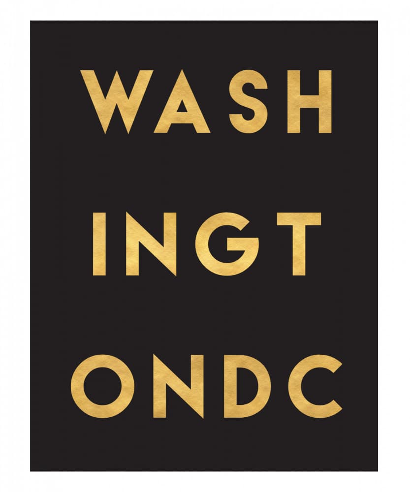 Washington DC Golden Type by Emiliano Deificus — canvas wall art