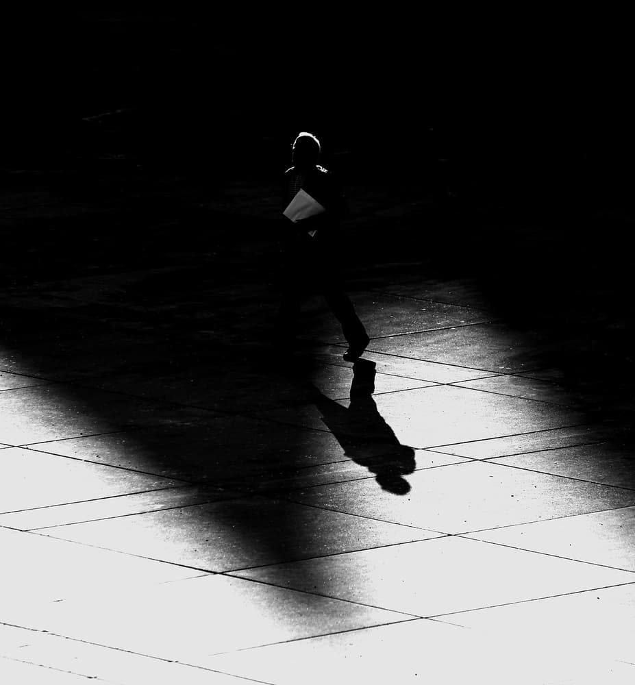 Solitary Figure Walking by Jian Wang — canvas wall art