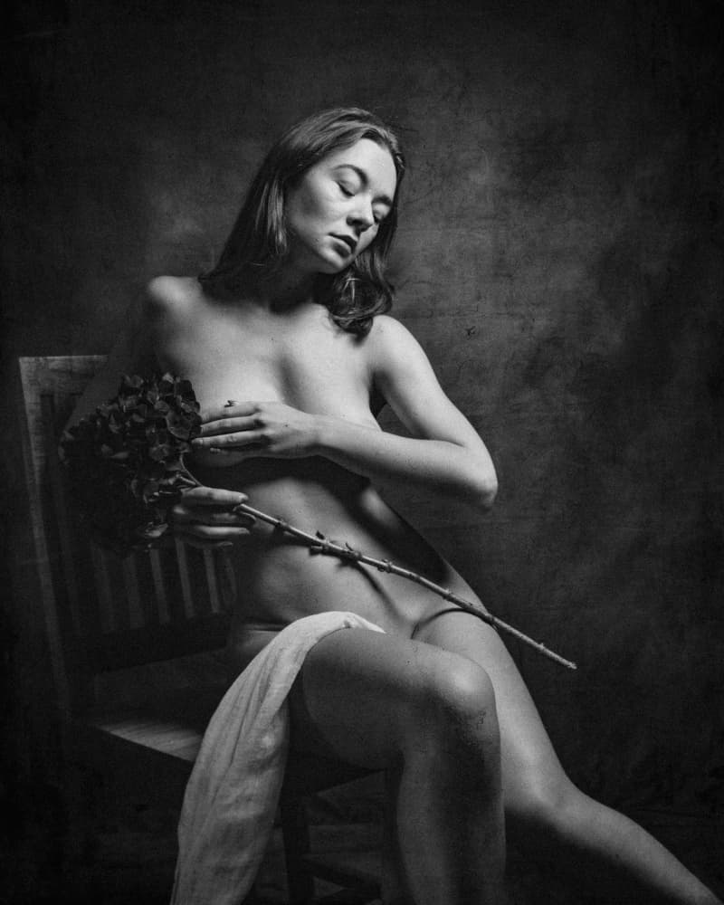 Pensive Rose Nude by Christian Kurz — canvas wall art