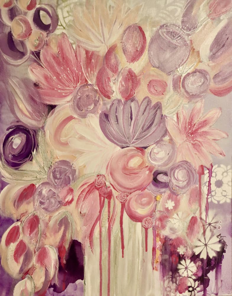 Soft Pink Purple Flowers by Amy Tieman — canvas wall art