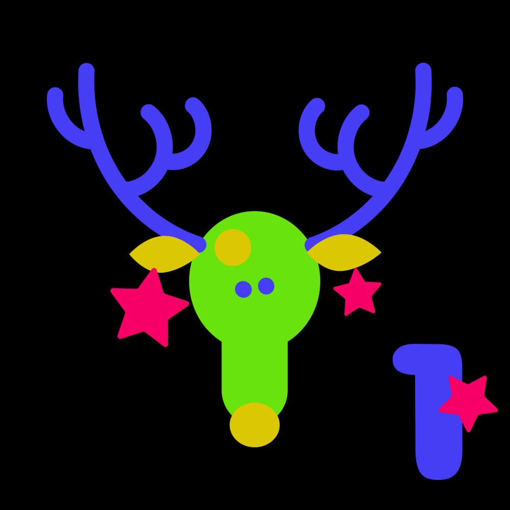 Bright Reindeer Number One by Marika Barsrsind β canvas wall art