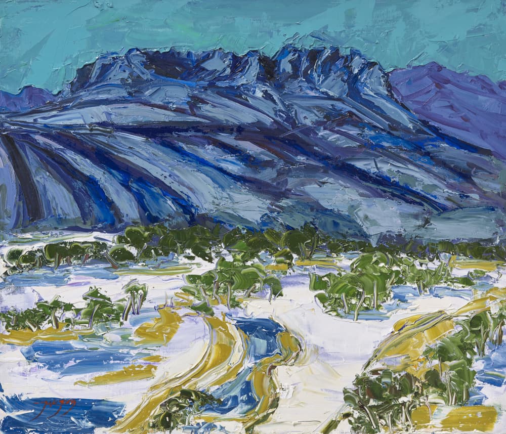Blue Winter Mountains by Jukyong Park — canvas wall art
