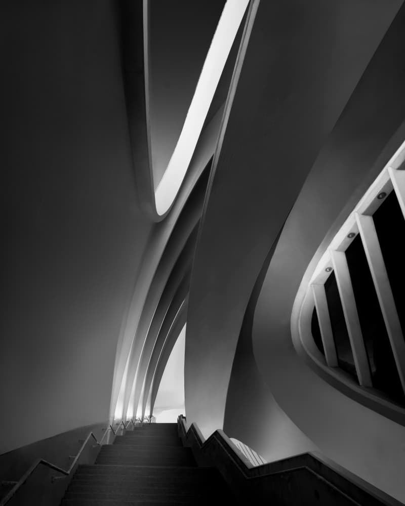 Fluid Architectural Staircase by Olavo Azevedo — canvas wall art