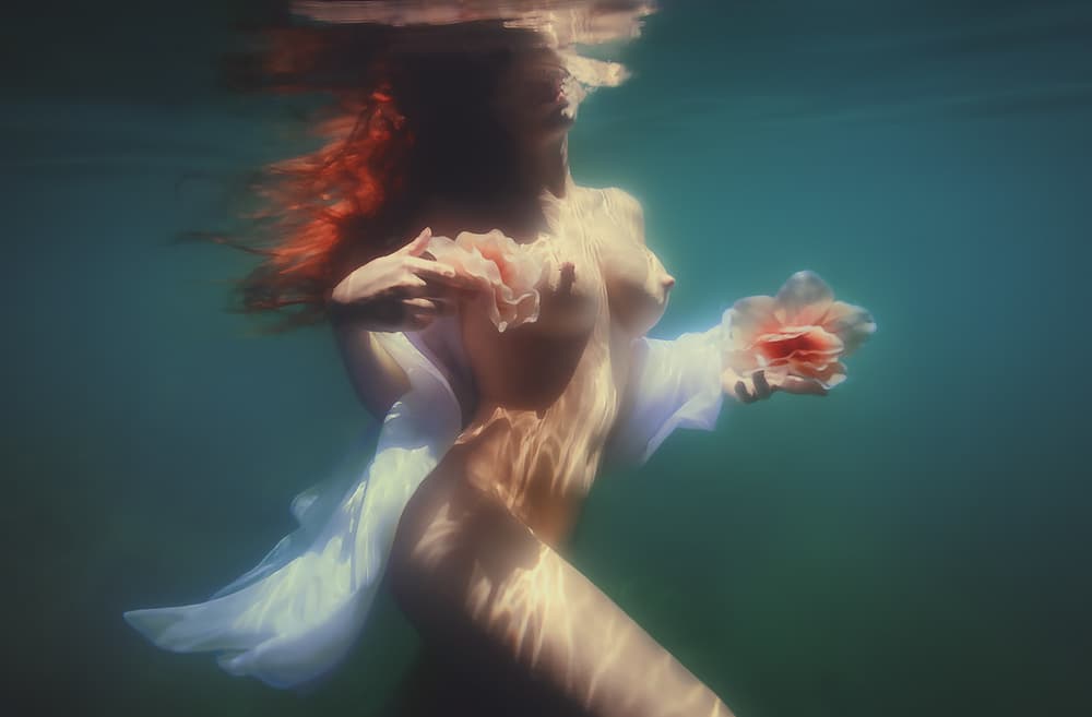 Ethereal Underwater Bloom by Paolo Lazzarotti — canvas wall art