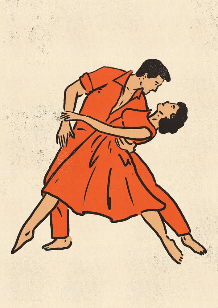 Retro Dancing Couple by Nicholas — canvas wall art