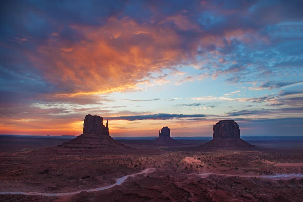 Vibrant Monument Valley Sunset by 李从军 / Austin Li — canvas wall art
