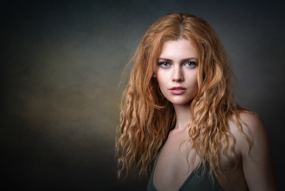 Dramatic Redhead Portrait by Luc Stalmans — canvas wall art