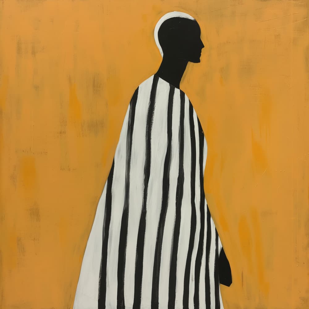 Elegant Striped Figure by SHANDU — canvas wall art