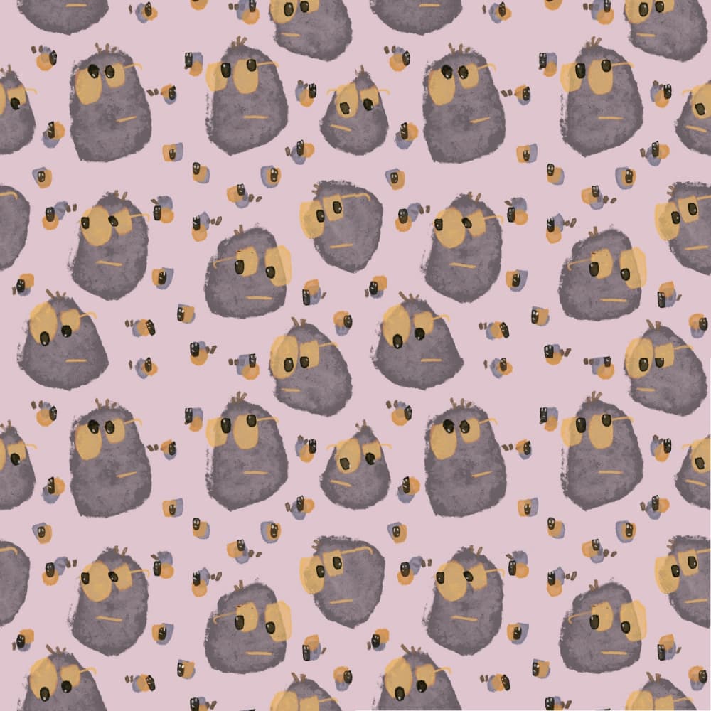 Whimsical Grey Creatures by MANSI SAXENA — canvas wall art