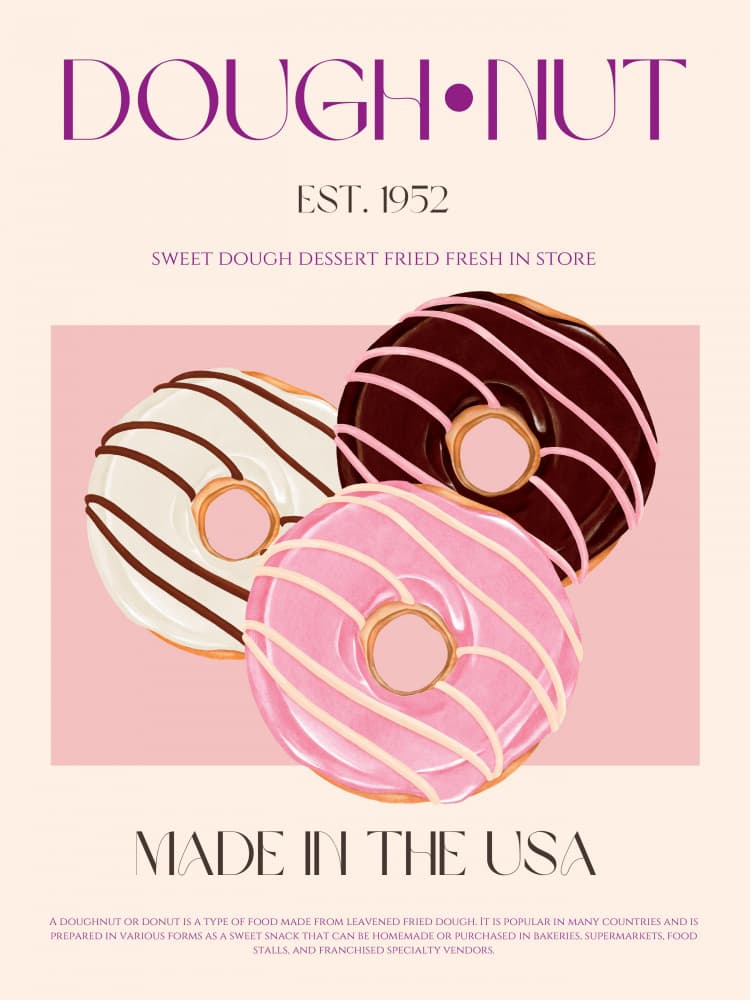 Sweet Classic Doughnuts by Nazma Khokhar — canvas wall art
