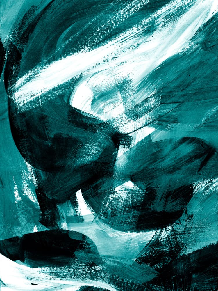 Abstract Teal Movement by kathrinmay — canvas wall art