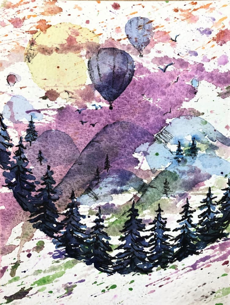Colorful Mountain Balloons by Anda Bieza — canvas wall art