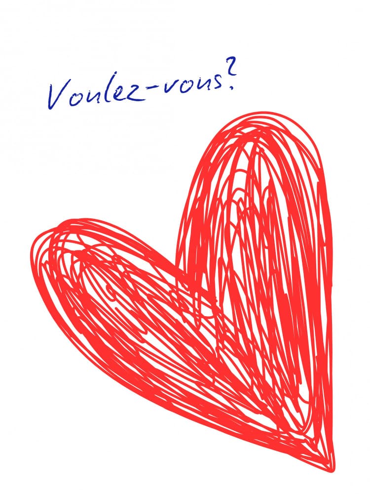 Voulez Vous Red Heart by Ohkimiko — canvas wall art