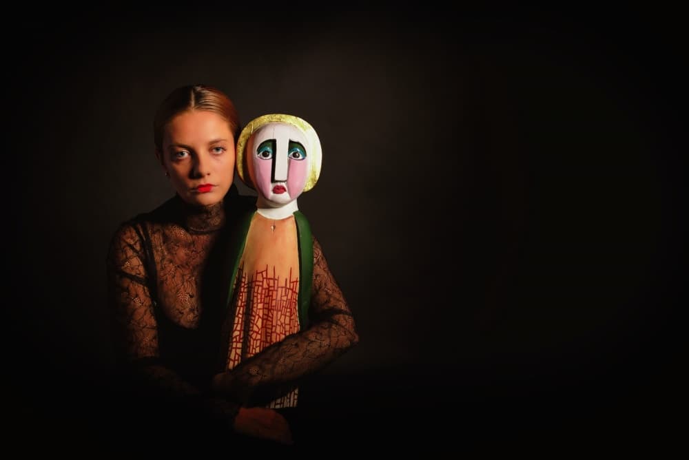 Woman and Artistic Doll by Alexandra Fira — canvas wall art