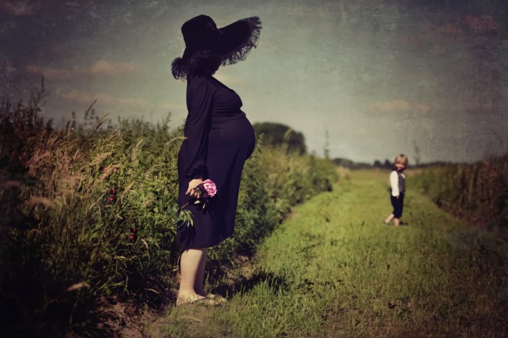 Expectant Mother And Child by Monika Vanhercke — canvas wall art