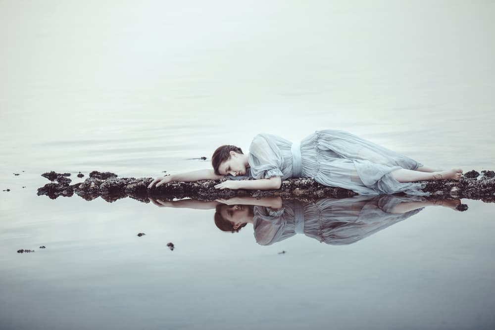 Sleeping Woman Reflection by Dorota Gorecka — canvas wall art