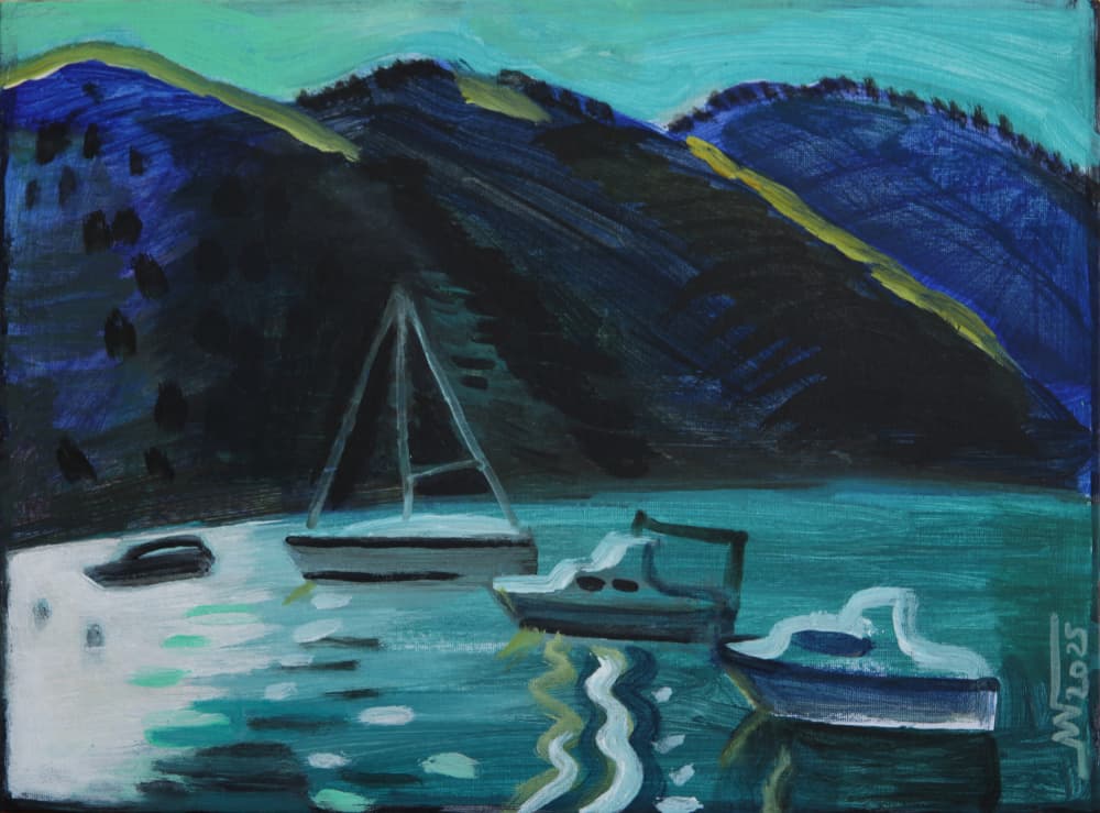Mountain Bay Reflections by Marina Gorkaeva — canvas wall art