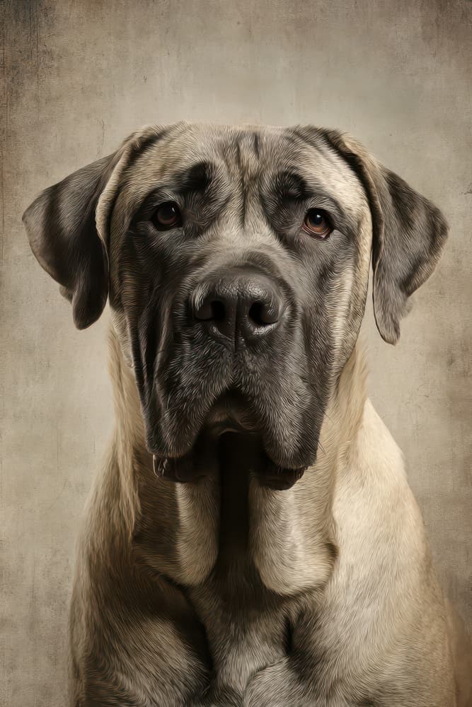 Noble Mastiff Portrait by Rafal Kulik — canvas wall art