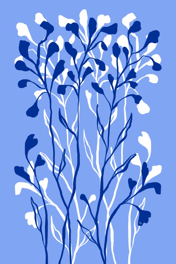 Serene Blue Botanicals by Martina — canvas wall art