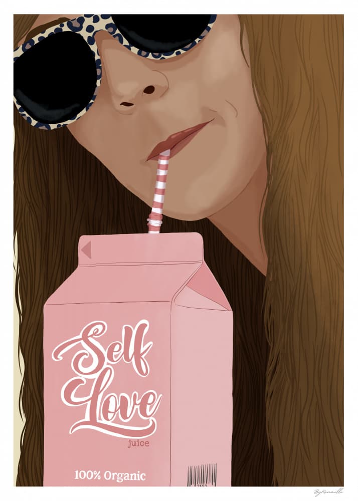 Cool Girl Self Love by ByKammille — canvas wall art