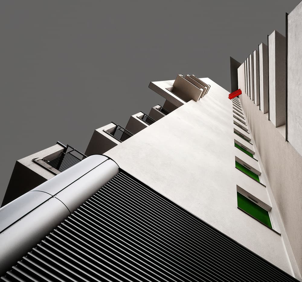 Architectural Lines Upward by Tomasz Buczkowski ( Tomush ) — canvas wall art