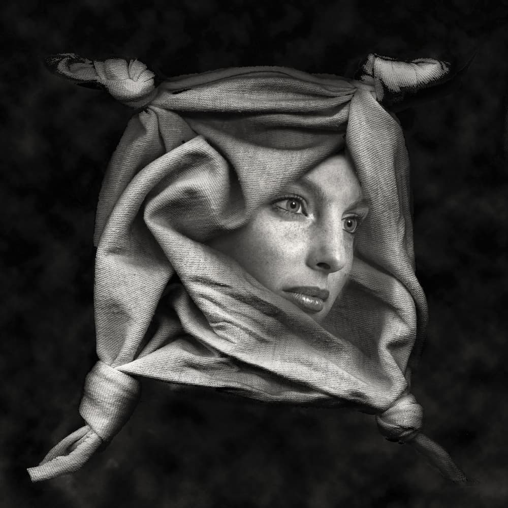 Mysterious Fabric Portrait by Jan Donckers — canvas wall art