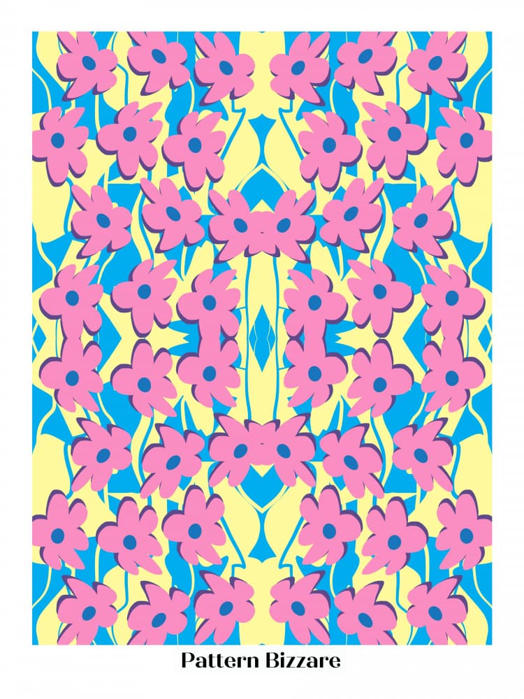 Vibrant Pink Floral Pattern by Little Dean — canvas wall art
