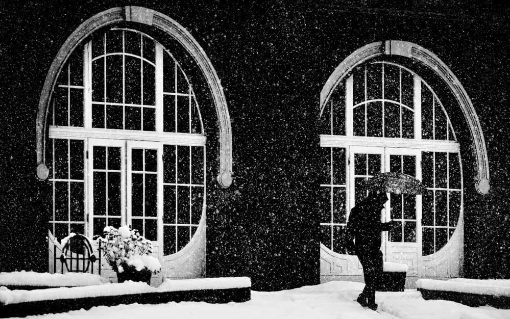 Snowy Archways Silhouette by Samanta Krivec — canvas wall art